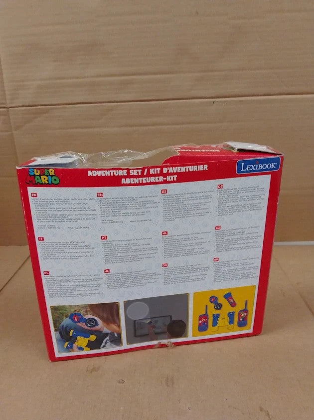 LEXIBOOK, Super Mario Adventurer Set Children Walkie Talkies Binoculars 3+New