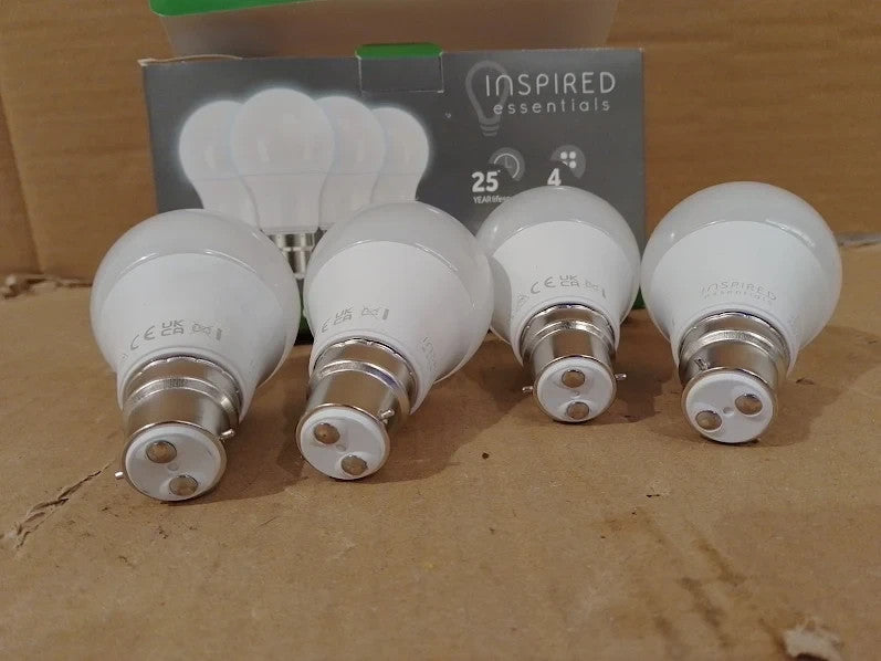 B22 Bayonet LED Bulb Daylight 6500K 60W Equivalent 7.3W Pack Of 4