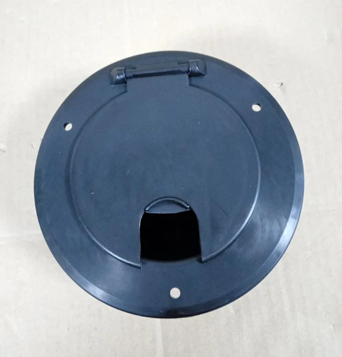 JR Products 541-3-A Deluxe Round Electric Cable Hatch Black Back Durable Design