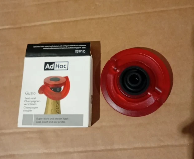 AdHoc Gusto Champagne Bottle Stopper Red Leakproof Fizz Keeper Wine Design New