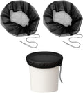 2 Pieces Mesh Cover Net Rain Barrels Black 95cm Adjustable Mosquitos Water