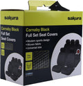 Sakura SS5397 Car Seat Headrest Covers Carnaby Black Universal Full Set New