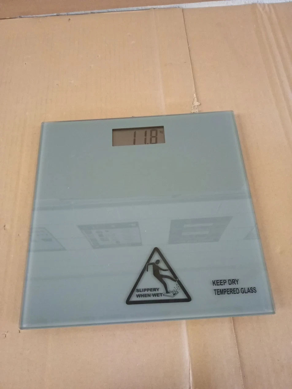 Home Digital Bathroom Scales Grey 2.1x27x27cm 150kg Capacity Track Weight