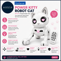Lexibook Power Kitty Robot Cat KITTY01 Programmable Robot Light Sound Effects 4+