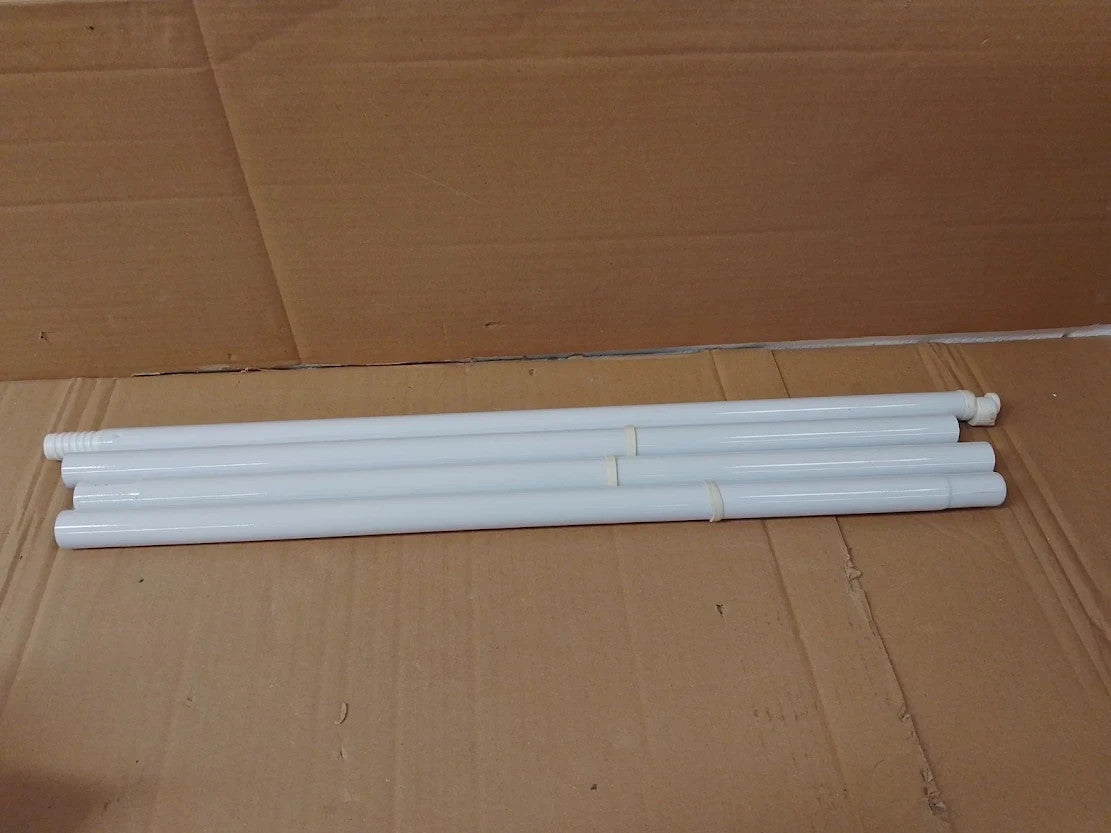 Home Steel Shower Organiser Pole White 244x19.6x19.6cm 4 Shelves Adjustable