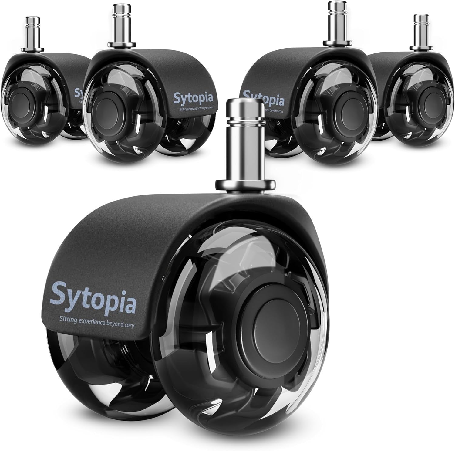 Sytopia Office Chair Wheels 11x22mm Pin Universal Fit 2in Castors 5pc New