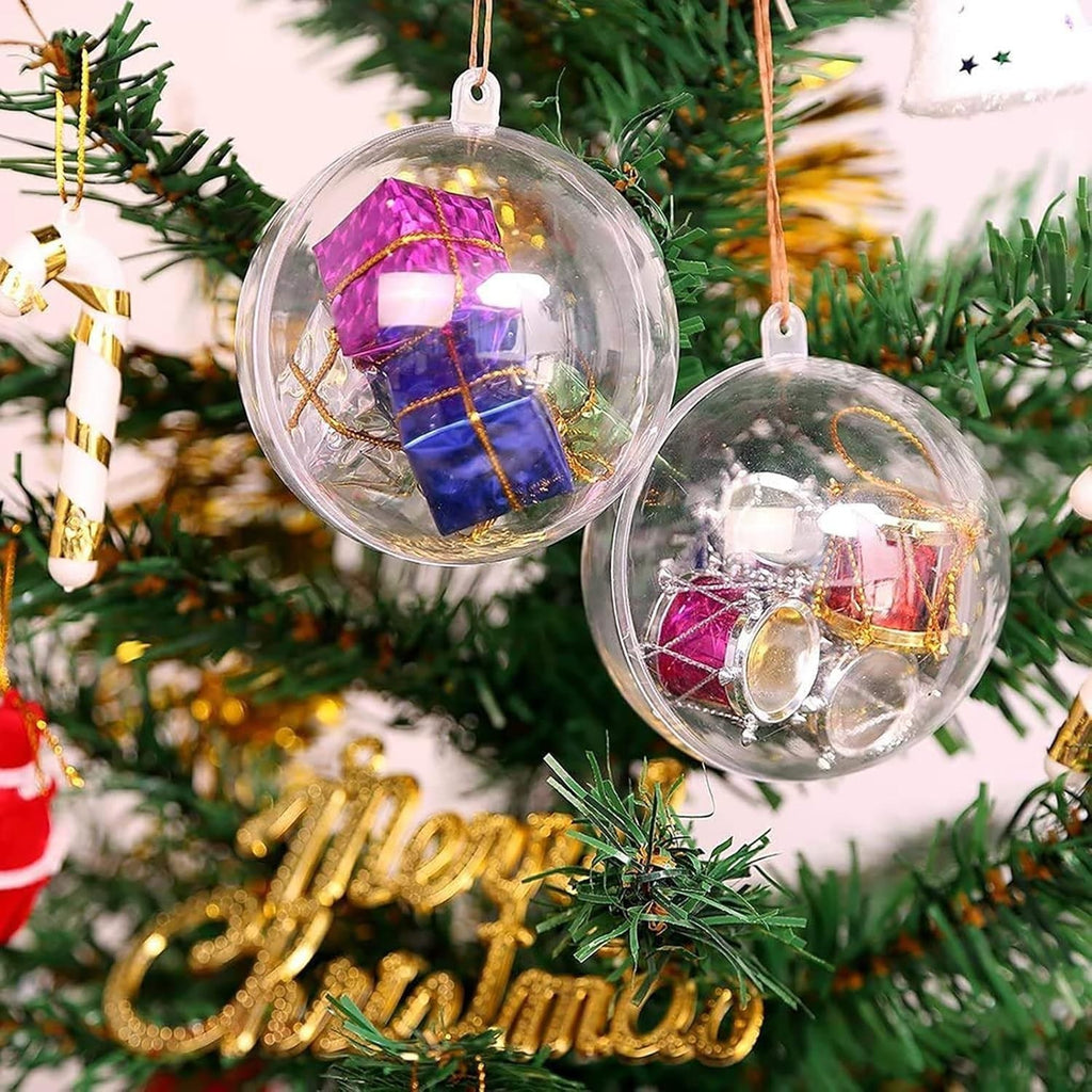 5cm Clear Baubles Empty Plastic Baubles Fill Christmas Tree Decoration New