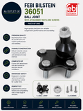 Febi Bilstein Spare Part 36051  Ball Joint attachment Nuts Screws Pack Of One