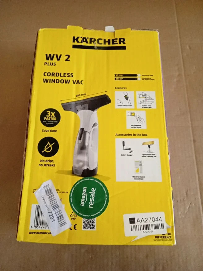 Kärcher WV 2 Plus Window Vac 35min Battery LED Display 280mm Suction Spray Kit
