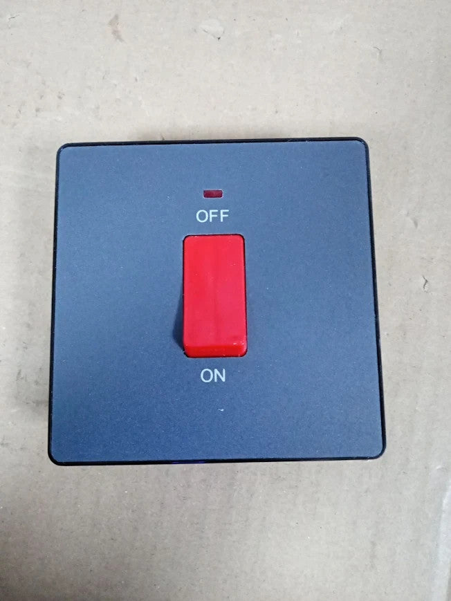 BG Electrical Cooker Control Switch Unit LED Power Indicator Single Plate New