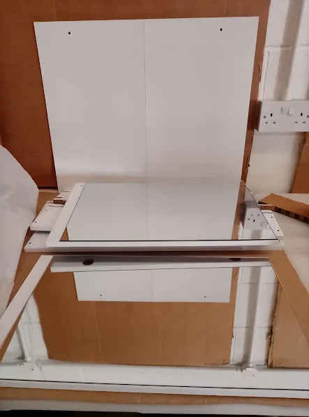 Argos Home Prime 2 Door 1 Shelf Mirrored Cabinet White 50x60x14cm New