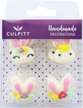 Culpitt Bunny Collection Sugar Pipings Royal Icing Cupcake Toppers 25x25cm New