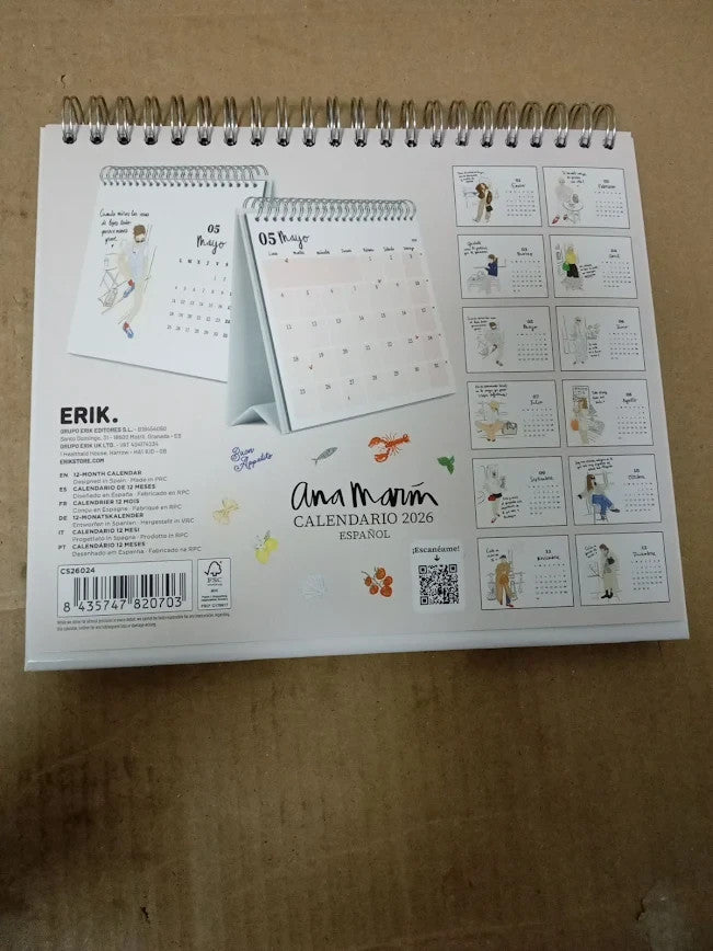 Grupo Erik Desk Calendar 2026 Ana Marin Month To View Monthly Desk Planner New