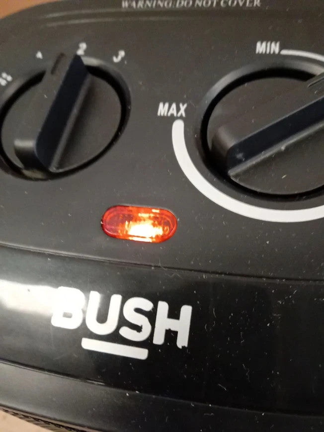 Bush 2000W Ceramic Fan Heater Lightweight PTC919K 3 Heat Settings Black