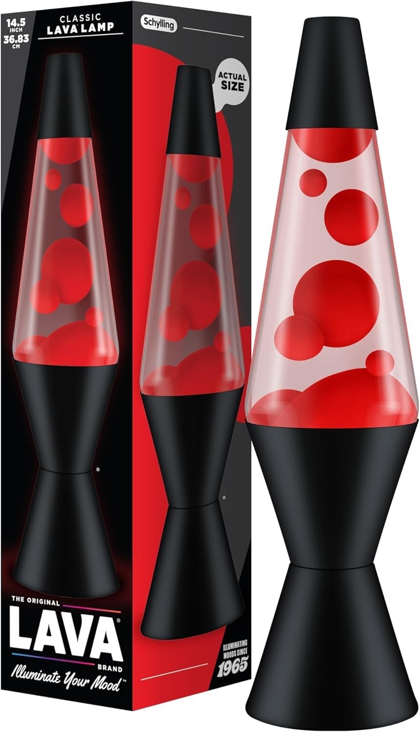 Lava Lamp 2317 Red Wax Clear Liquid Black Base And Cap Original 14.5in New