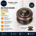 Prime Line Products N 7385 1-3/4in Bi Fold Door Knob Classic Bronze Products