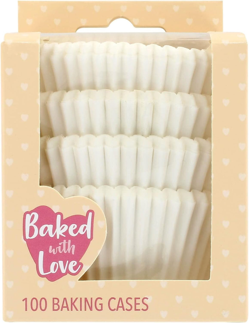 Baked Love White Cupcake Cases Baking Cups Greaseproof Paper Cases New