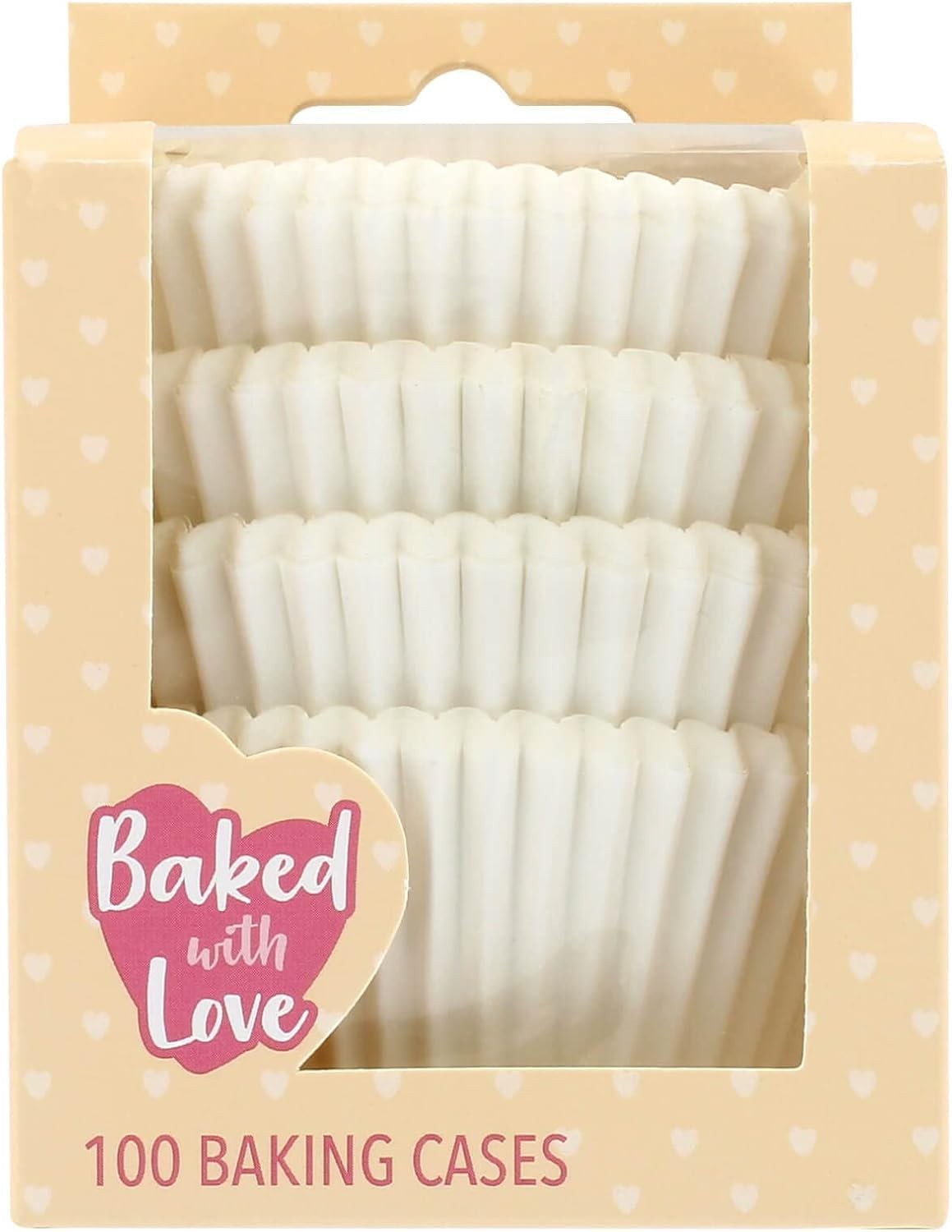 Baked Love White Cupcake Cases Baking Cups Greaseproof Paper Cases New
