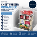 iSPECLE Chest Freezer Organiser 4 Pack 198 Litre Deep Freezer Stackable