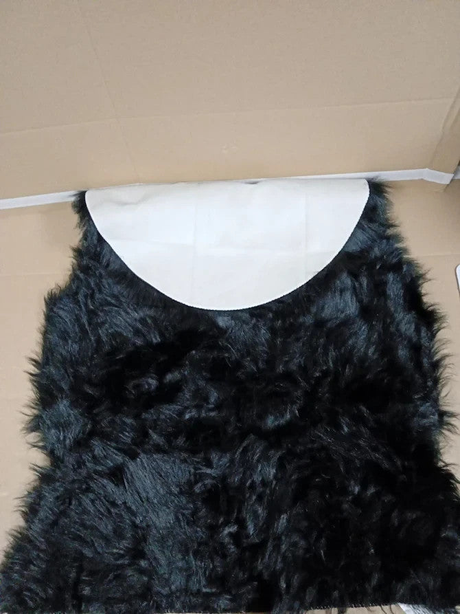 JXLOULAN Black Faux Sheepskin Rug 60x90cm Fluffy Soft Bedroom Living Room New