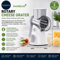 Rainbean Rotary Cheese Grater Kitchen Hand Crank Shredder 3 Interchangeable