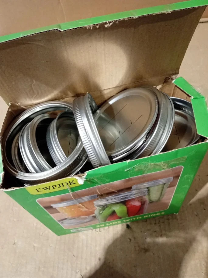 28pc Canning Lids With Rings For Mason Wide Mouth Jars Bands Grade Material New