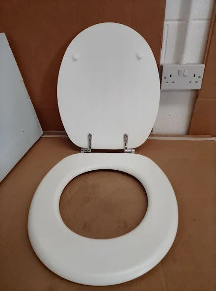 Argos Home Tongue Groove Style Toilet Seat White Adjustable 45x37.3x5.3cm New