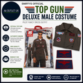 Smiffys Official Top Gun Deluxe Male Costume Pilot Fancy Dress Outfit Design