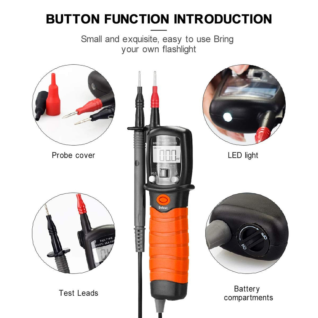 Digital Pen Multimeter AC DC 600V Voltmeter 60M Ohm Resistance Meter New