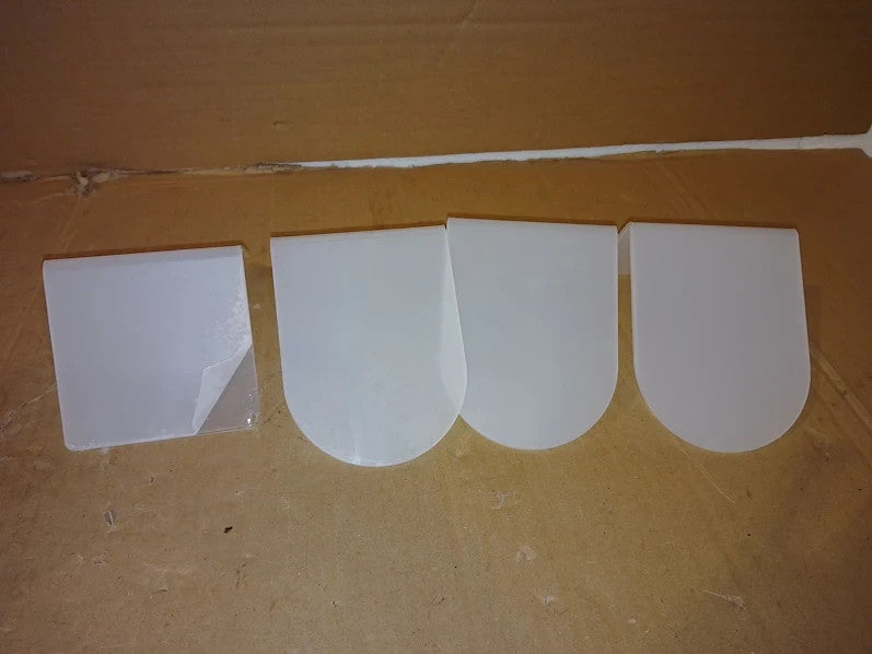 4pcs Acrylic Clear Book Ends Shelves Anti Slip Rubber Pads 10x10x13cm