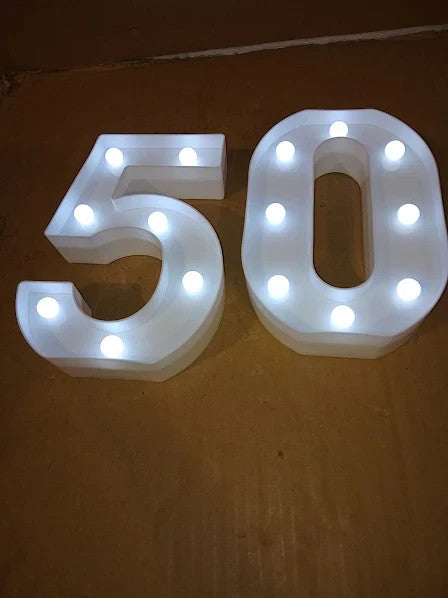 Ledido LED Light Up Marquee Numbers Sign Cool Warm 50th Birthday Decorations