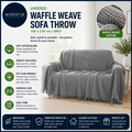 LHGOGO Waffle Weave Sofa Throw Large Soft Cotton Blend Blanket 180x230cm