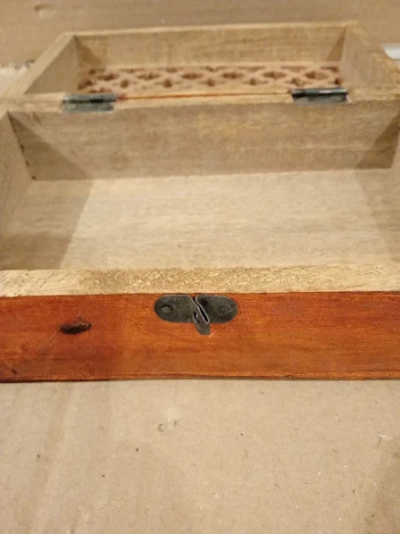 Indus Lifespace Mango Decorative Wooden Box Hinged Lid Storage 8x5x3in