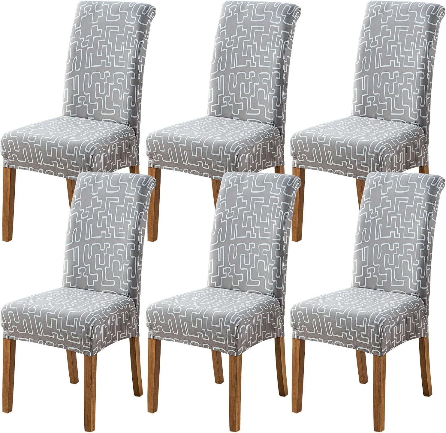 Hzdhclh Chair Slipcovers 4/6pcs Stretch Removable Washable Short Dining New