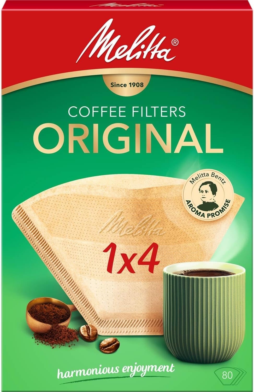 Filterbags 1x4 80 Original Filter Coffee Makers Brown Paper Cone Shape New
