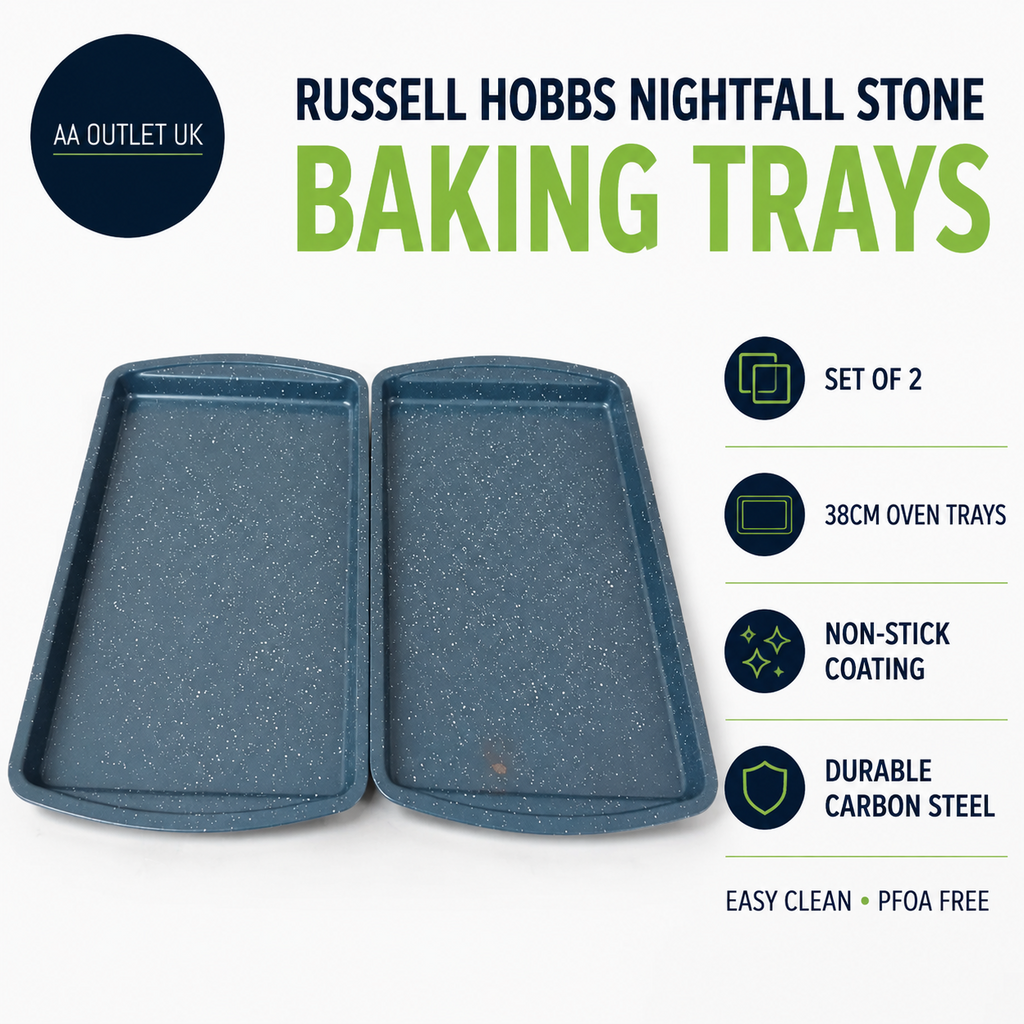Russell Hobbs Nightfall Stone Baking Trays Set Of 2 38cm Non Stick Oven Tray