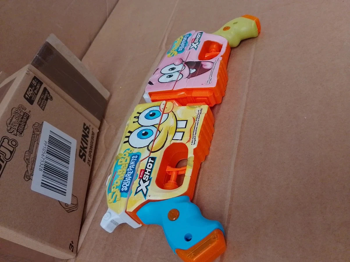 XSHOT Water SpongeBob Jr Fast-Fill Water Blaster 2 Pack Kid Sized 150ml Outdoor