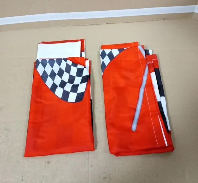 YCness Racing Car Kids Curtain Boys Bedroom Red Flag 42x45in 2 Panels Design New