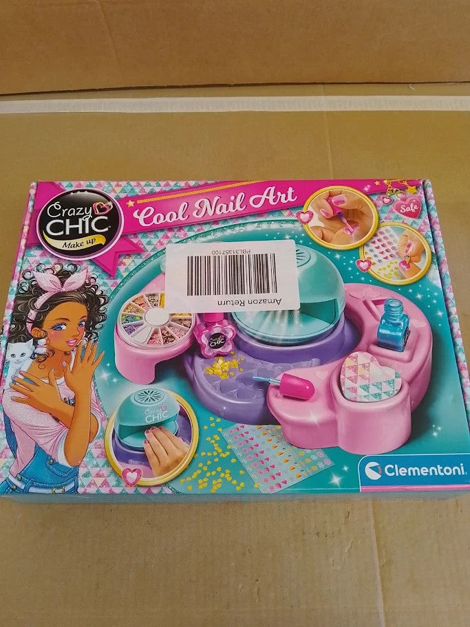Clementoni Crazy Chic Cool Nail Art Set Nail Polish Dryer Stickers Glitter 6+