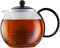 Bodum 1844 01 Assam Tea Maker Plastic Strainer Plastic Lid 1.0L 34oz Black New