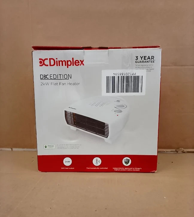 Dimplex 2KW Electric Fan Heater Portable 2 Heat Settings Thermostat Frost Guard