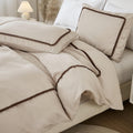 Herside Soft Taupe Bedding Set Brown Ball Duvet Cover Set Super King Size New