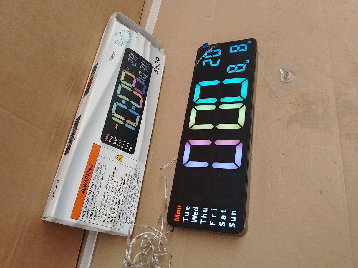 Sukeen Digital Wall Clock 13 Alarm Count Up Down 10Level Dimming New