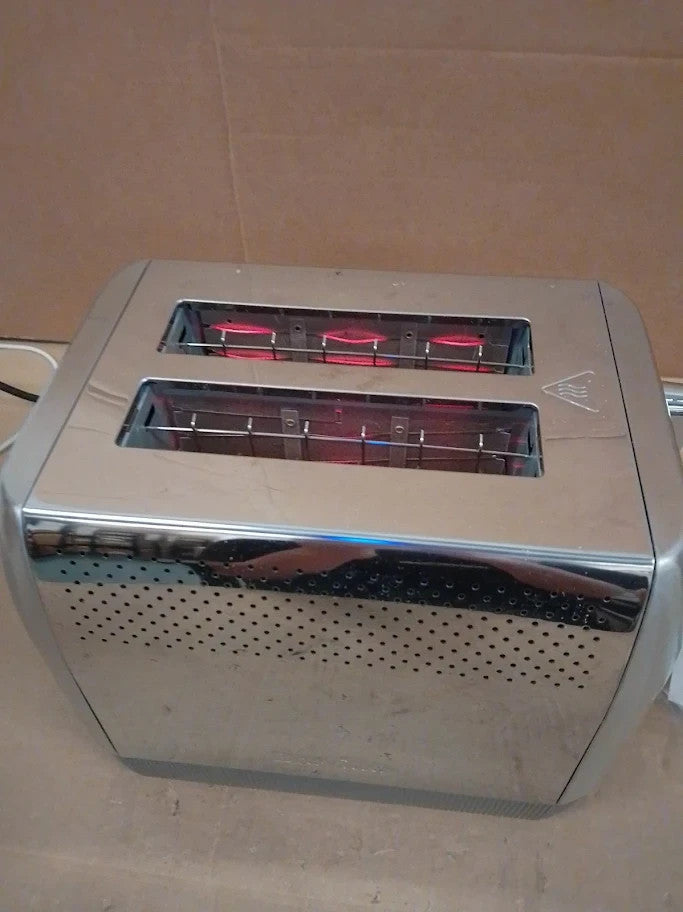 Breville Edge Deep Chassis 2 Slice Toaster Toasts All The Way Top Brushed Steel