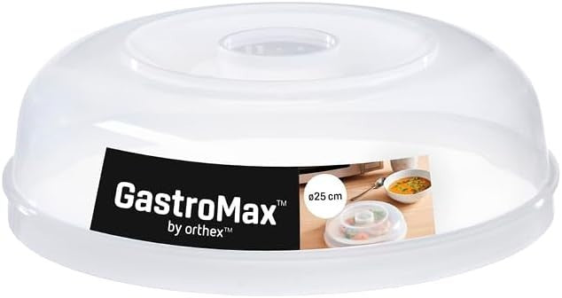 GastroMax Clear Microwave Cover Food 25cm Wide Air Vent BPA Free Plastic New