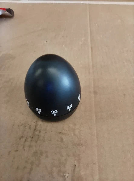 Chef Aid 60 Minute Egg Shaped Timer In A Black Colout 2.44x3.07x2.44in New