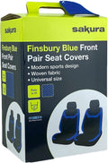Sakura SS5400 Car Front Seat Covers Finsbury 1 Pair Black Blue 30x72x42xcm New