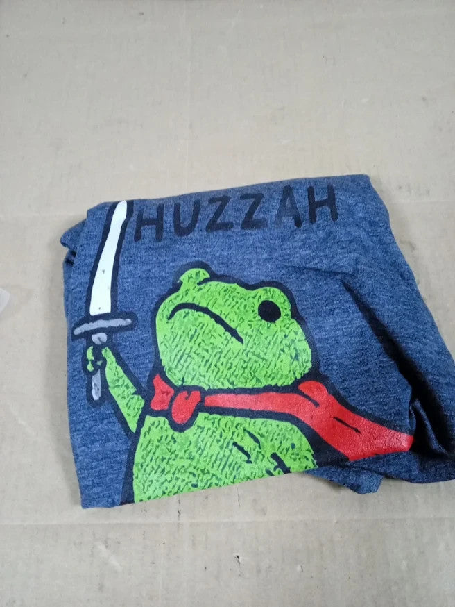 Huzzah Kids Boys Blue Frog Dressing Gown Hooded Bathrobe Soft Fleece Robe New