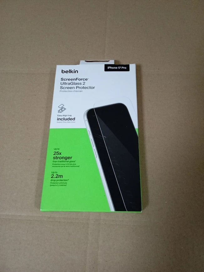 Belkin ScreenForce UltraGlass 2 iPhone 17 Pro Screen Tempered Glass New