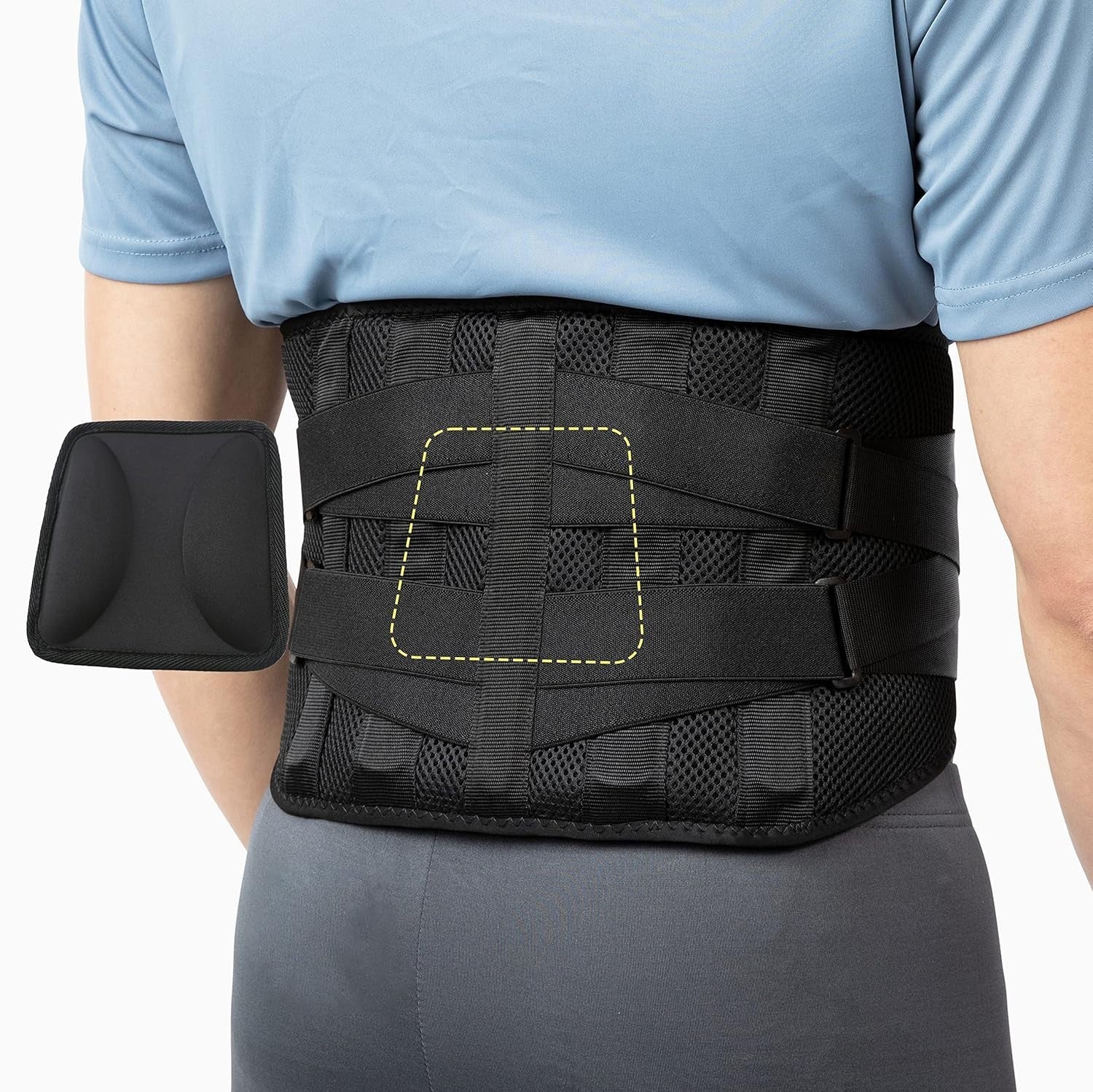 BraceUP Back Support Lumbar Pad Back Pain Relief Herniated Small / Medium New